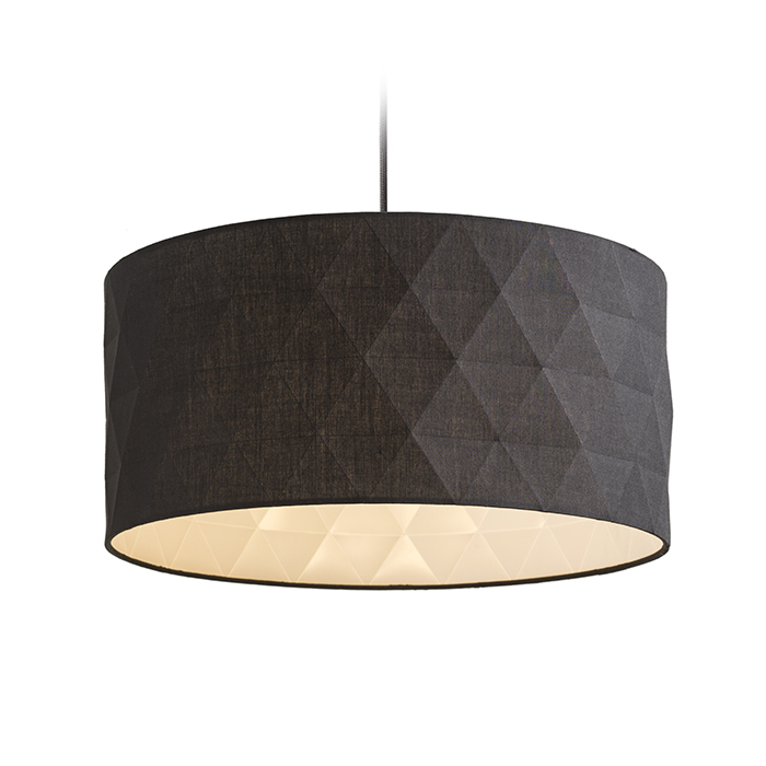 Abajur textil cu suprafață 3D geometrică, JAKARANDA 40 negru max. 28W