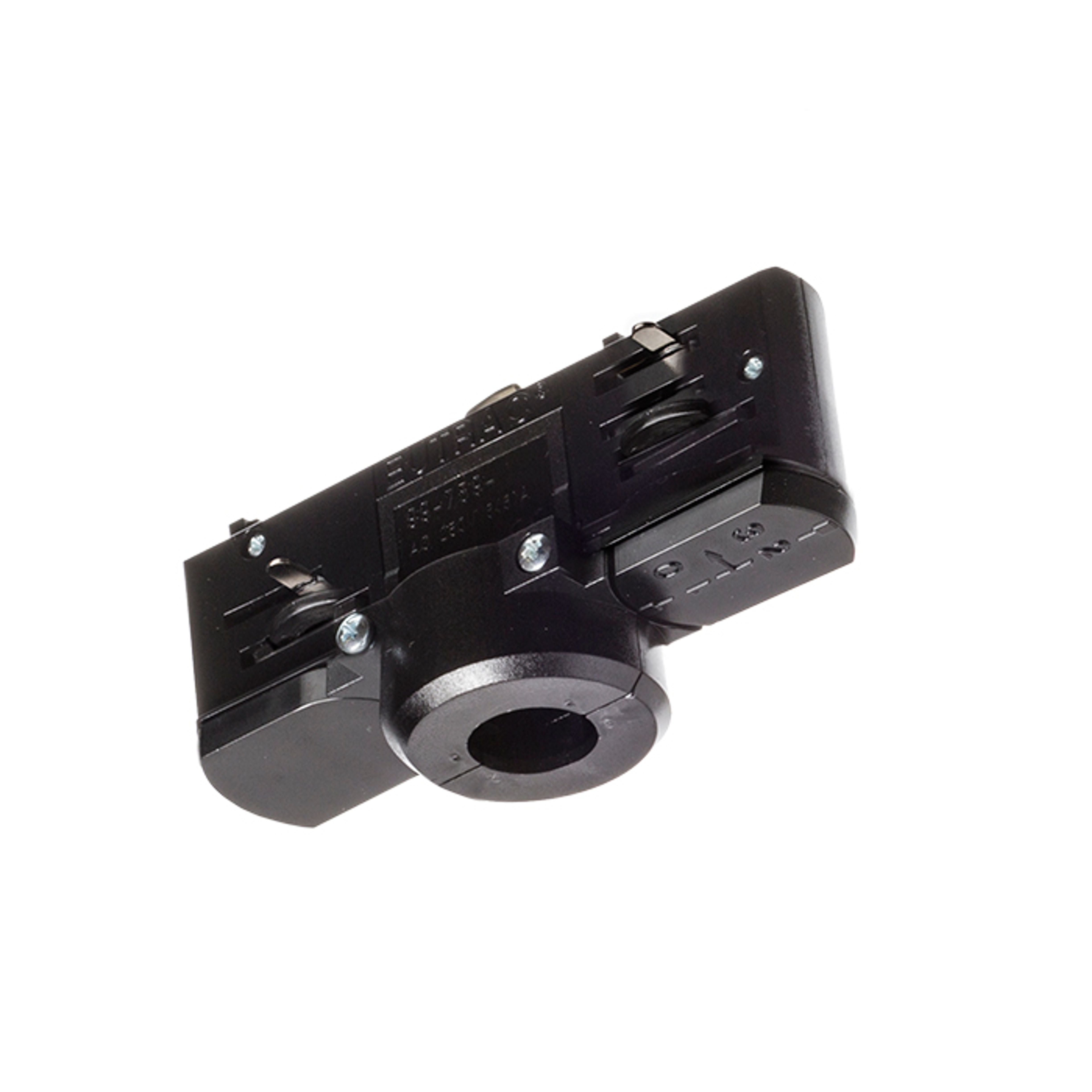 Adaptor suspendat pentru șină cu 3-circuite EUTRAC negru 230V, sarcină maximă 5 kg și 10A