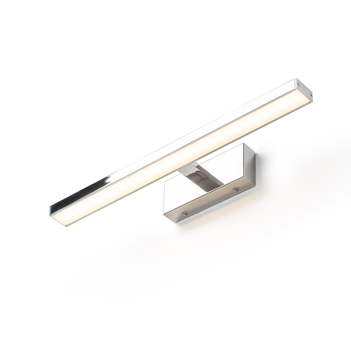 Aparat de iluminat cu LED-uri liniare pe brațul solid cu iluminare în jos, PANON LONG de perete crom 230V LED 12W IP44 3000K