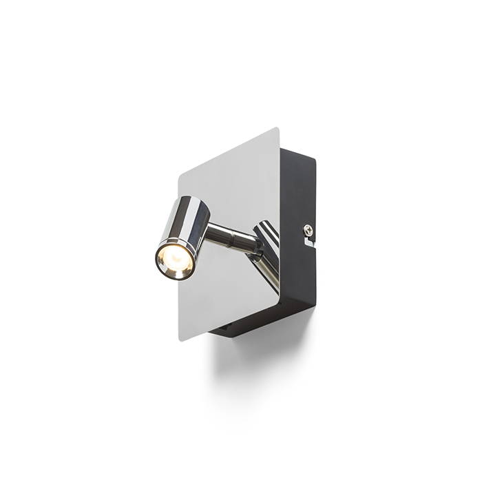 Aparat de iluminat montat pe perete cu reflector complet cu iluminare indirectă de sus, TIARA de crom 230V LED 2x3W 25° 3000K