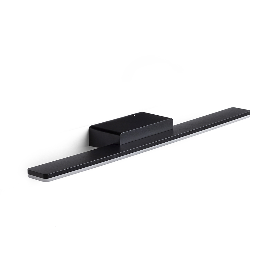 Lumină liniară LED potrivită deasupra oglinzilor care strălucește în jos, MAREA 60 de perete negru 230V 18W IP44 3000K