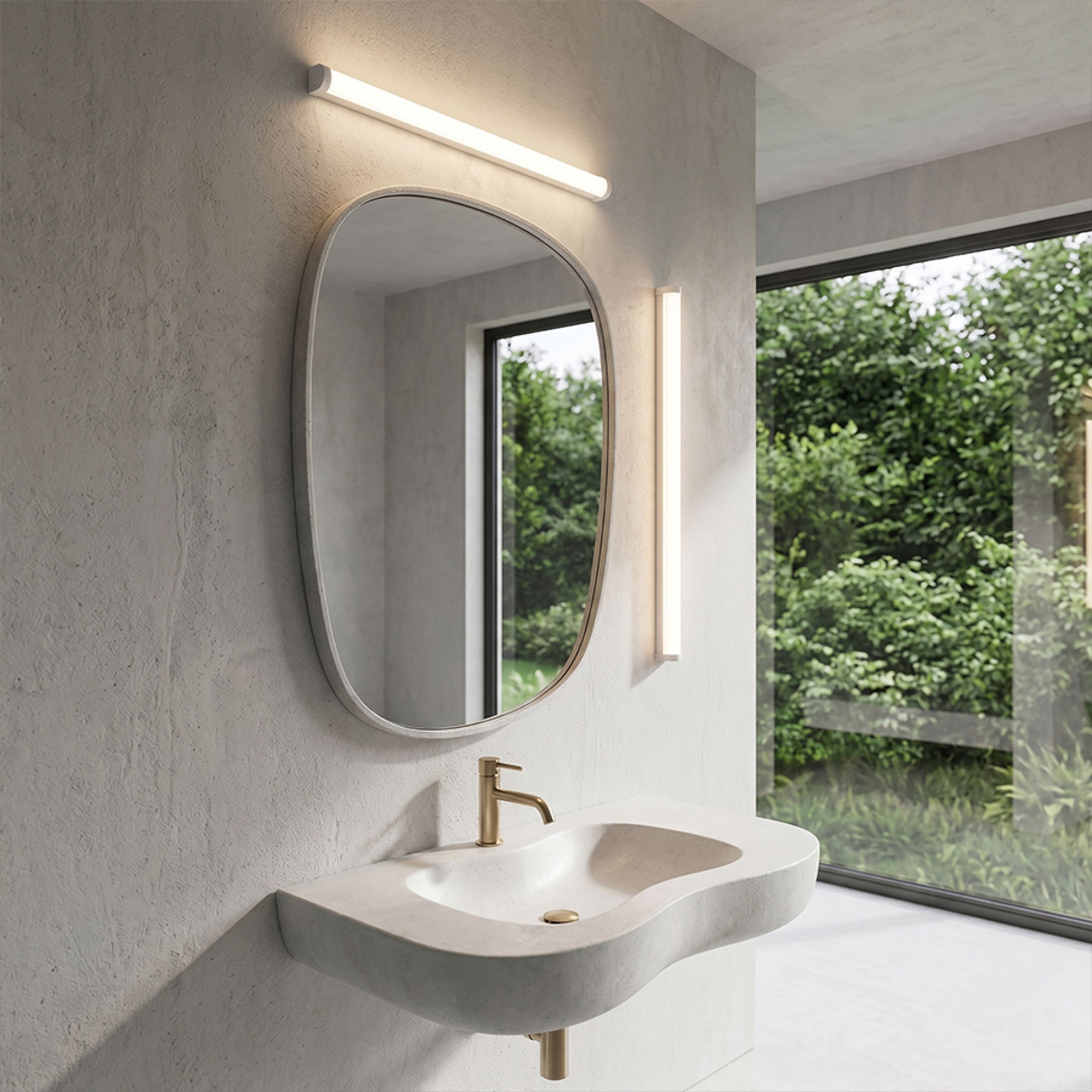 Aplica liniara cu LED-uri cu intrerupator acoperit, TONIC 90 de perete alb 230V LED 20W IP44 3000K