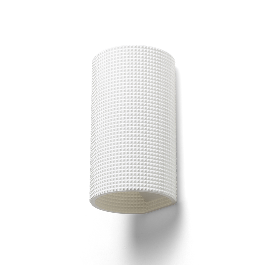 O lampă de perete creată prin imprimare 3D, CALLUM RD2 250 alb Eco PLA 230V LED E27 15W