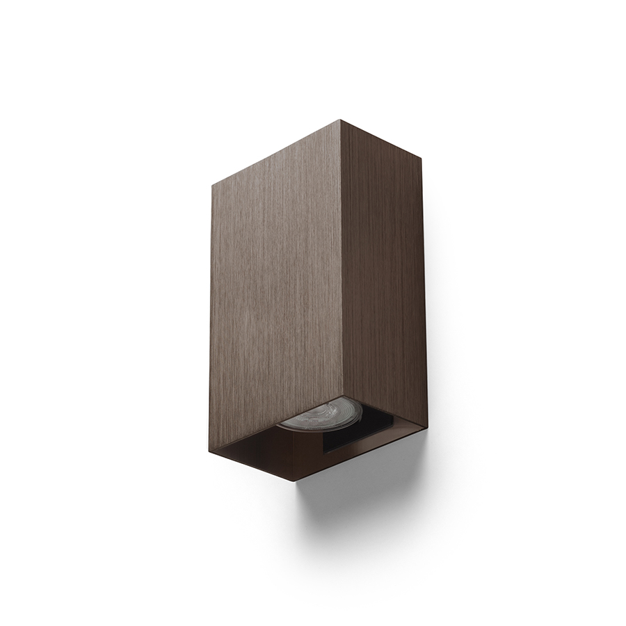 Aplică de perete metalica cu iluminare SUS/JOS, pentru surse de lumina cu baza GU10, CAPRI RC bronz pieptănat 230V LED 2x9W