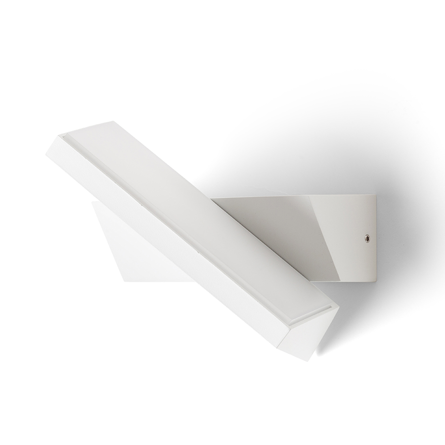 Aplica de exterior din aluminiu cu sursă de lumină LED încorporată care poate fi rotită pentru, TWIST de perete alb 230V 12W IP65 3000K
