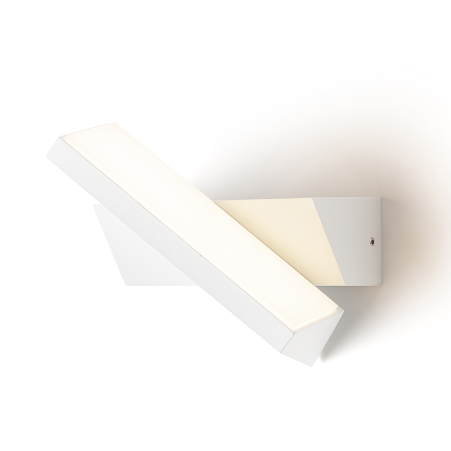 Aplica de exterior din aluminiu cu sursă de lumină LED încorporată care poate fi rotită pentru, TWIST de perete alb 230V 12W IP65 3000K