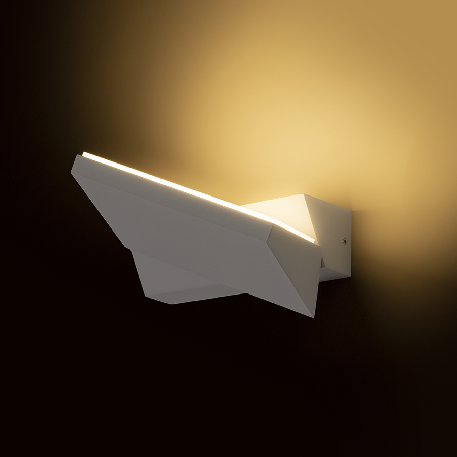 Aplica de exterior din aluminiu cu sursă de lumină LED încorporată care poate fi rotită pentru de perete TWIST, alb, 230V, 12W, IP65, 3000K