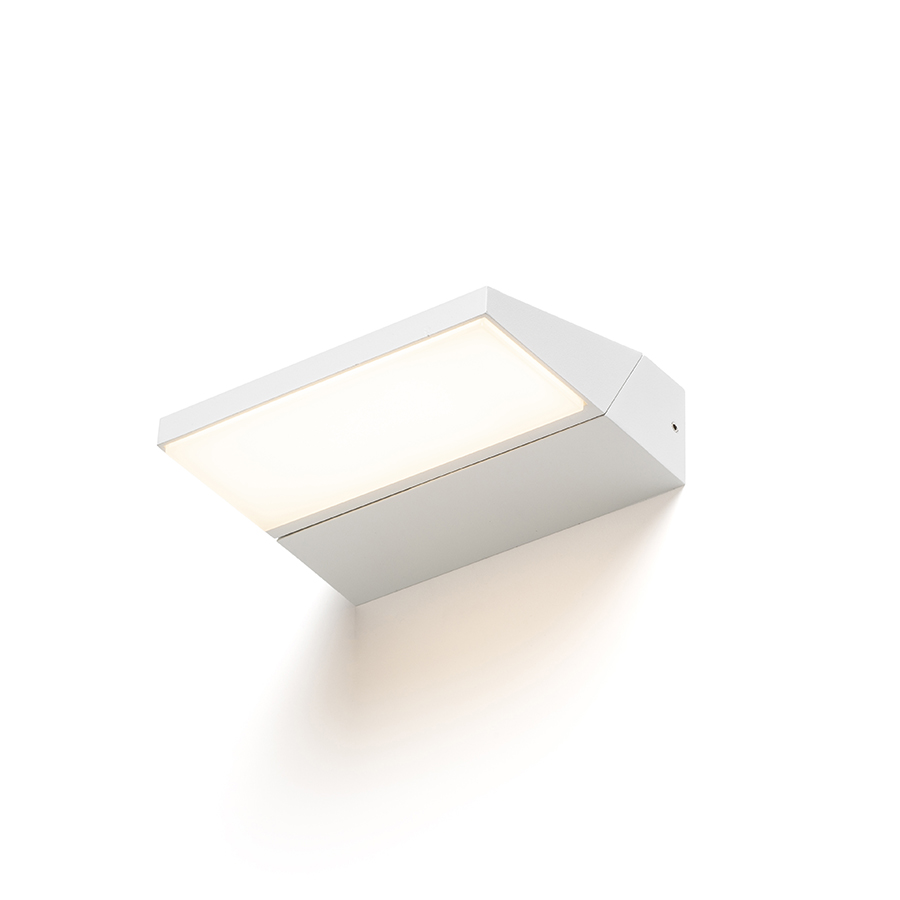 Aplica de exterior din aluminiu cu sursă de lumină LED încorporată care poate fi rotită pentru, TWIST de perete alb 230V 12W IP65 3000K