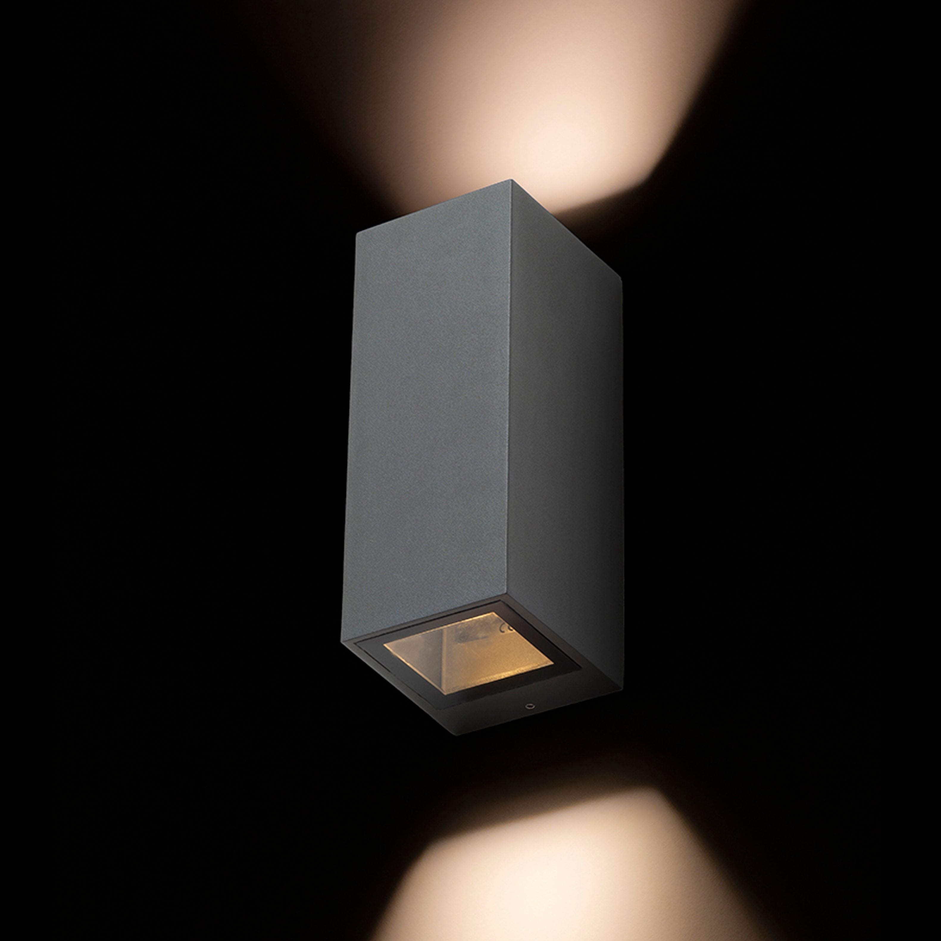 Aplica de exterior SUS / JOS din aluminiu cu două prize GU10 pentru surse de lumină LED, DESMOND II de perete antracit 230V 2x35W IP44