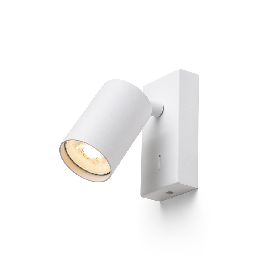 Lampa de perete cu intrerupator si soclu GU10 pentru surse de lumina LED, DUDE alb 230V 9W