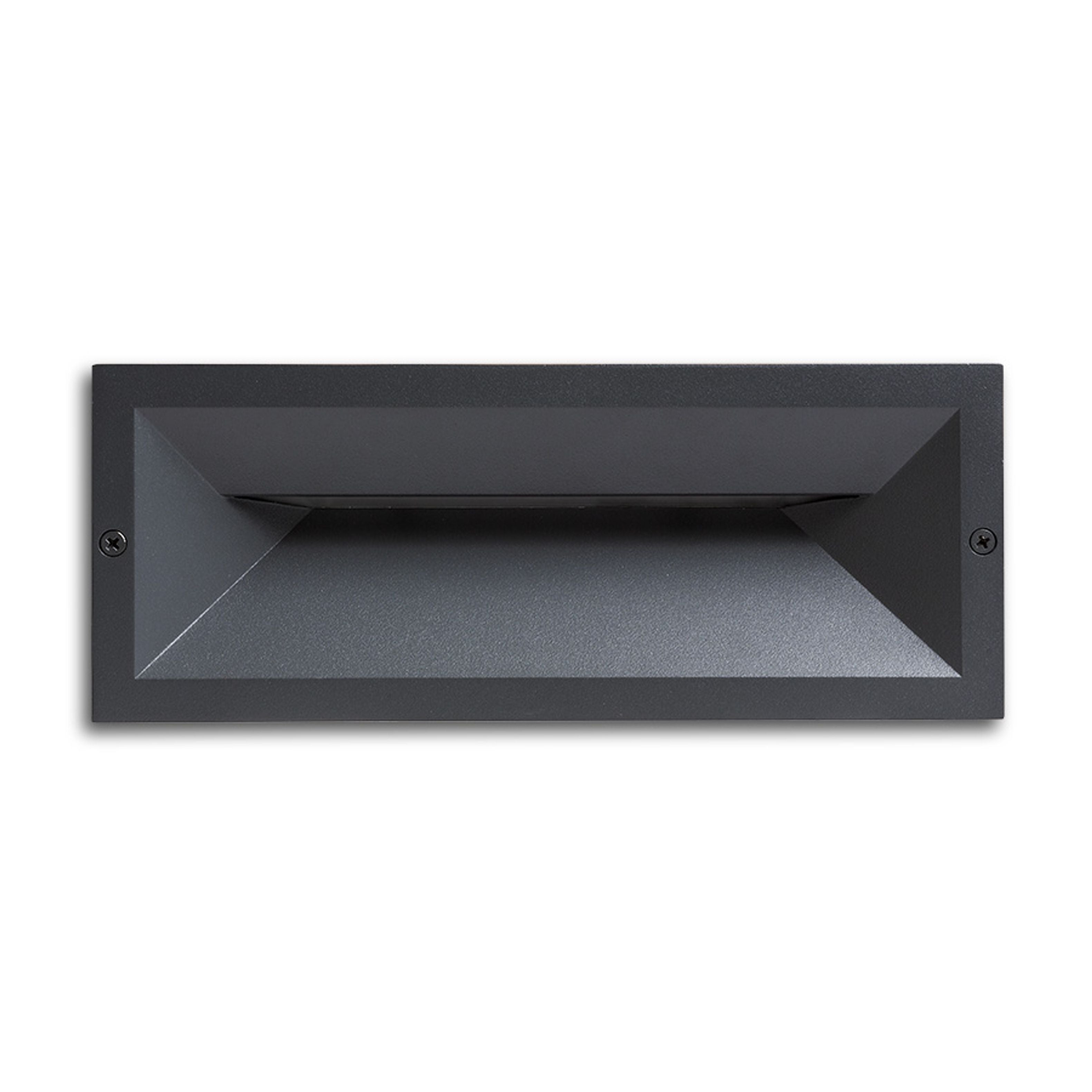 Aplica de perete încastrată pentru exterior pentru iluminarea căii, RAGG incastrat negru 230V LED 12W IP65 3000K
