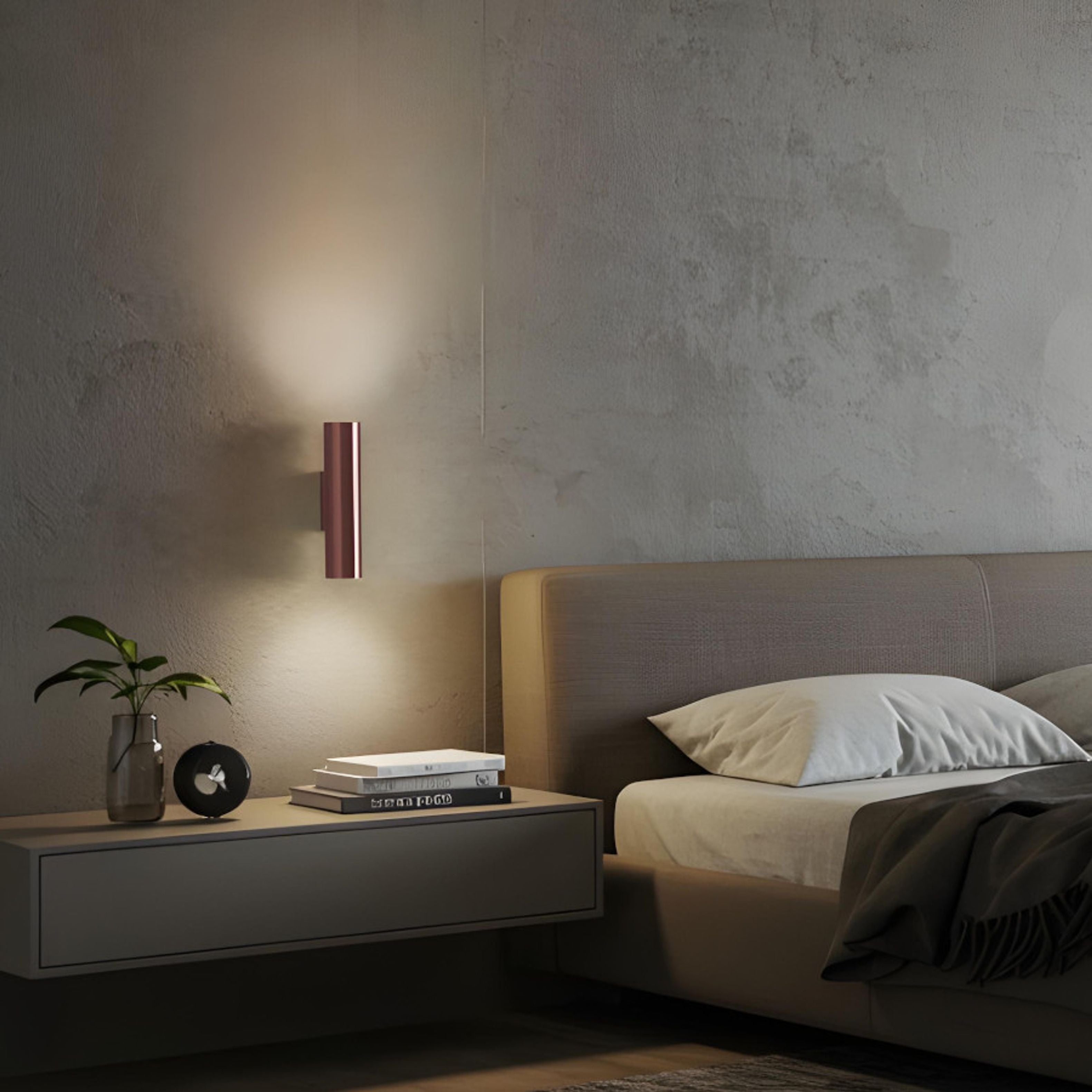 Lampa de perete cilindrică pentru uz interior cu iluminare SUS/JOS, potrivită pentru surse de, LUKE cupru 230V LED GU10 2x7W