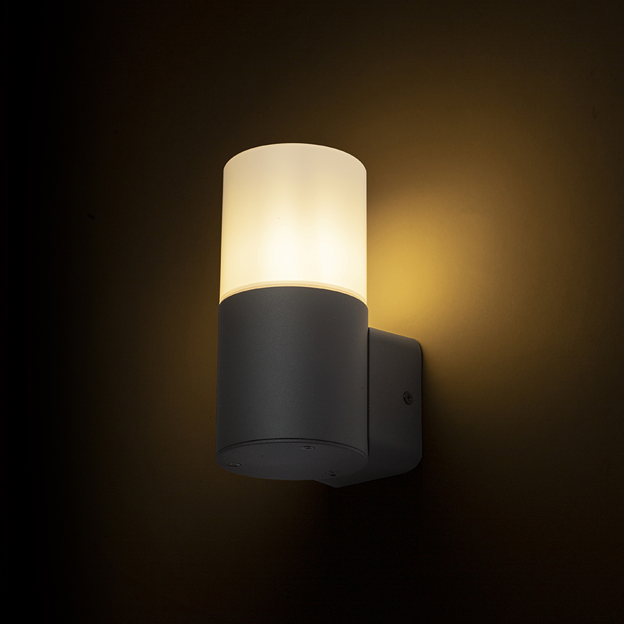 Aplica de perete pentru exterior cu o nuanță de culoare opal și priză E27 pentru surse de lumină LED, BONNIE antracit 230V 11W IP44