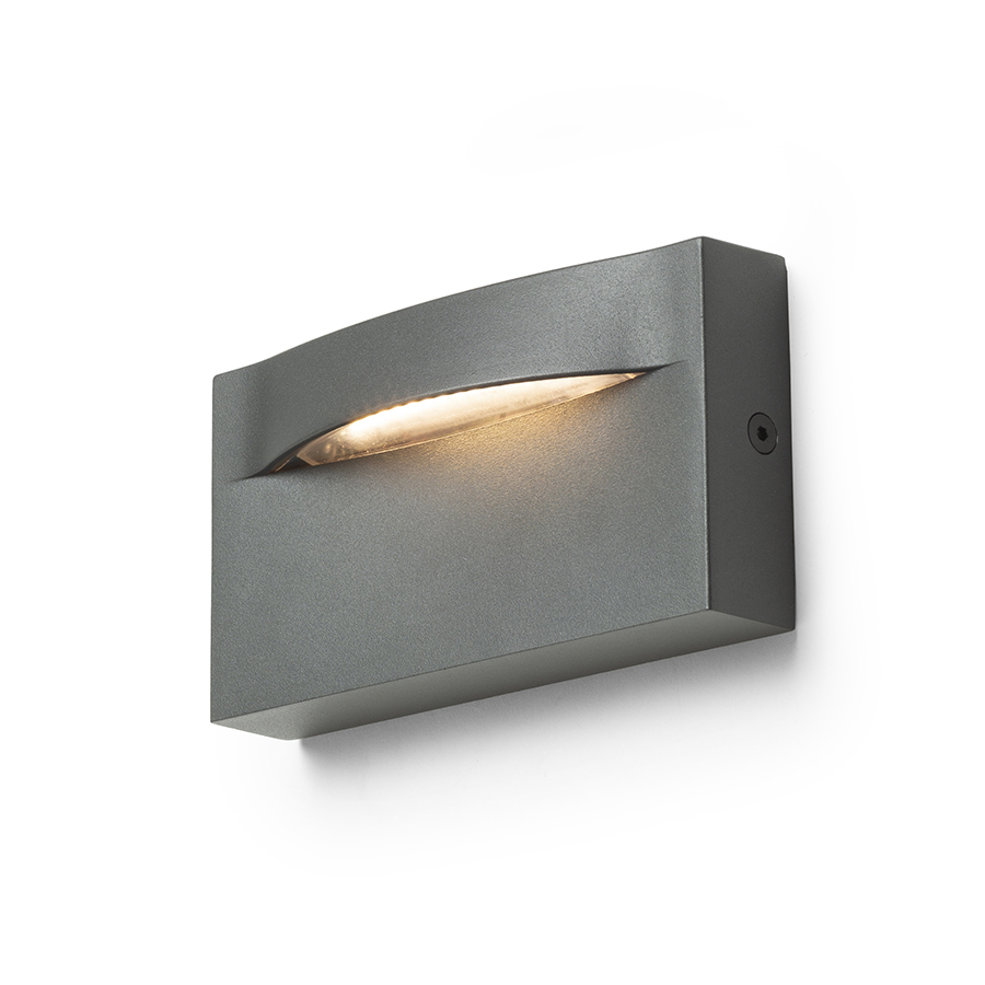 Lampa alungita din aluminiu cu LED incorporat, potrivita pentru iluminarea căilor si a treptelor, BOBO RC de perete antracit 230V 8W IP65 3000K