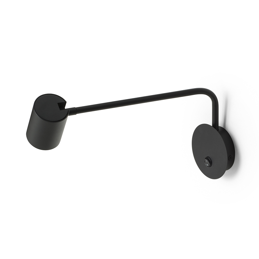 Lampa de perete cu un spot reglabil si un brat mobil pe axa orizontală, potrivită pentru sursele de, FILIP cu braţ negru 230V LED GU10 5W