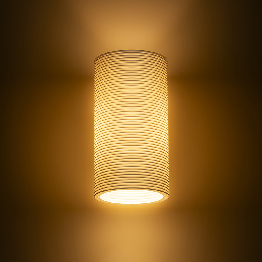 O lampa de perete creata prin imprimare 3D, GLANS RR2 150 alb Eco PLA 230V LED G9 5W