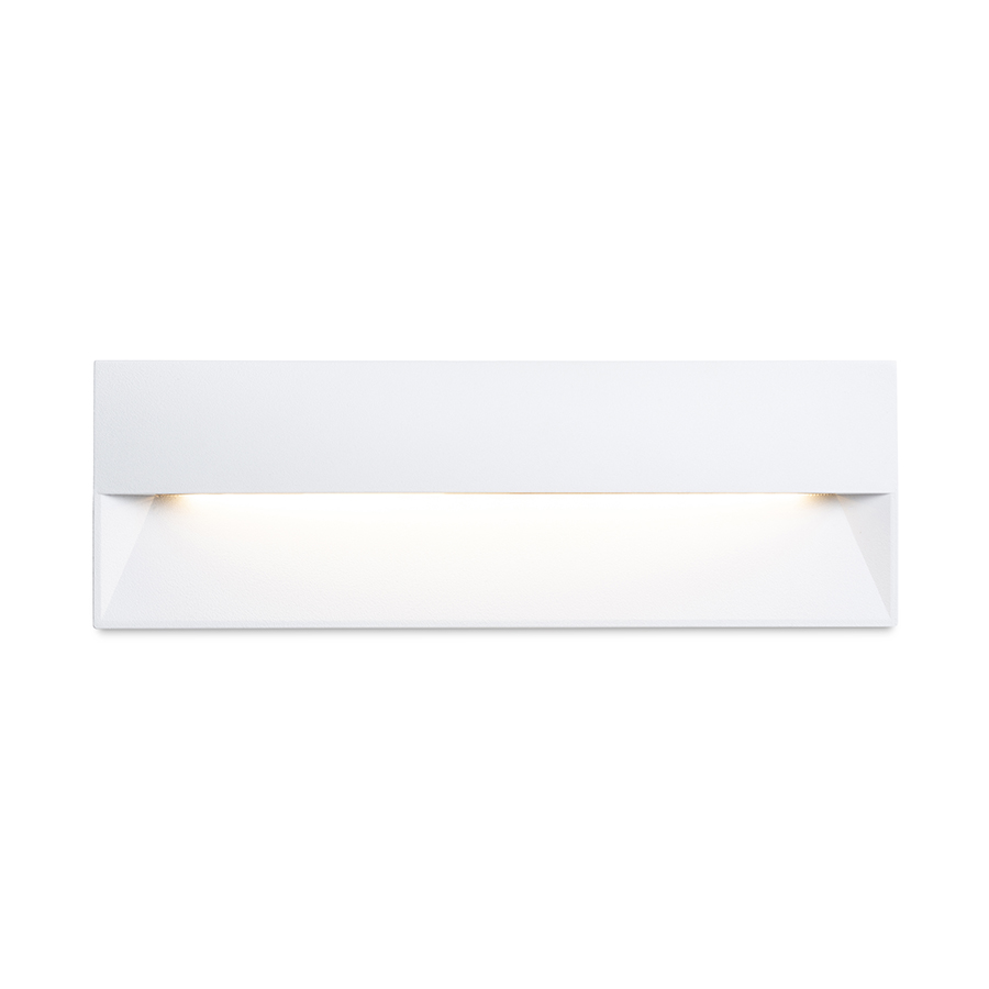 Aplica de perete LED incastrata pentru iluminarea de orientare a trotuarelor, scarilor sau teraselor, REP 27 încastrat alb 230V 10W 90° IP65 3000K