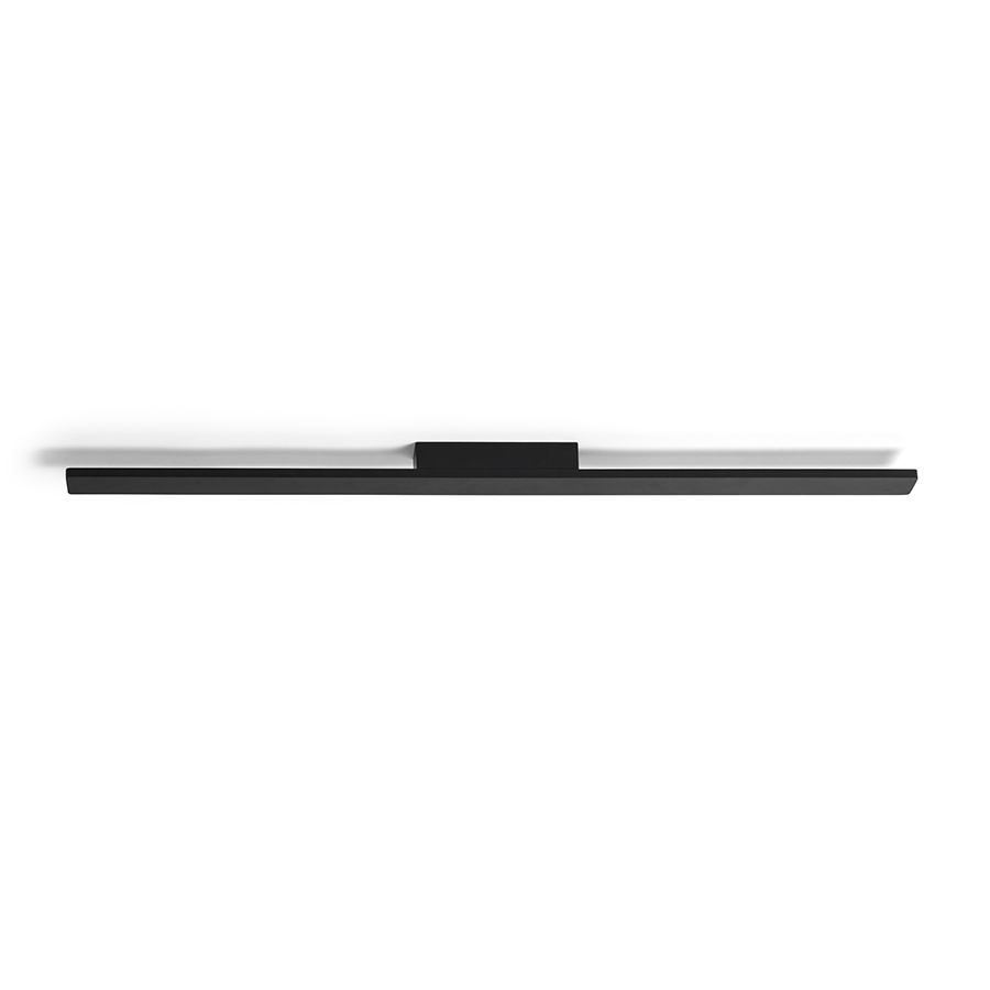 Lampa LED alungită pentru utilizare in exterior, cu optiuni pentru instalare pe tavan sau pe perete, BONAREA 104 de negru acril satinat 230V 18W 120° IP54 3000K
