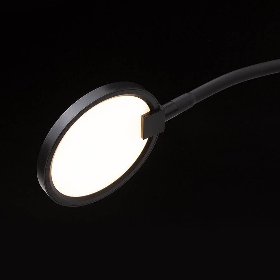 Aplica LED cu gât flexibil si reflector circular echipat cu difuzor laptos pentru iluminare slabă, CELESTE de perete alb 230V 4.8W 3000K