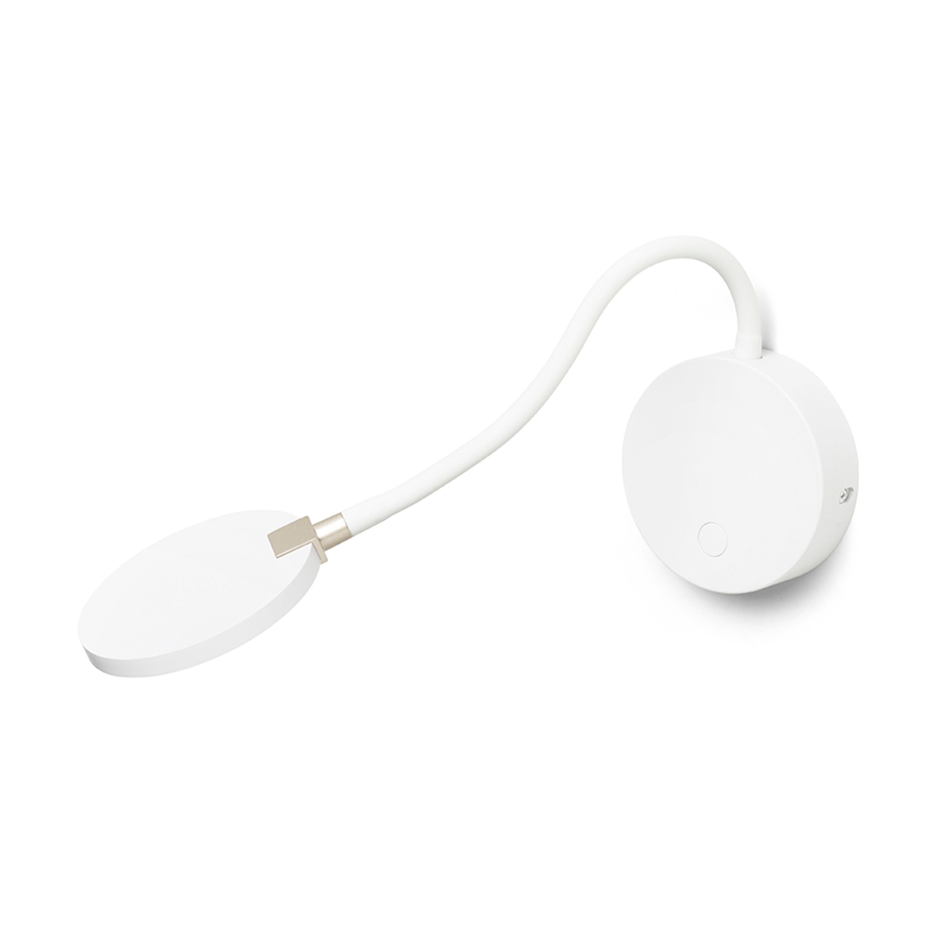 Aplica LED cu gât flexibil si reflector circular echipat cu difuzor laptos pentru iluminare slabă, CELESTE de perete alb 230V 4.8W 3000K