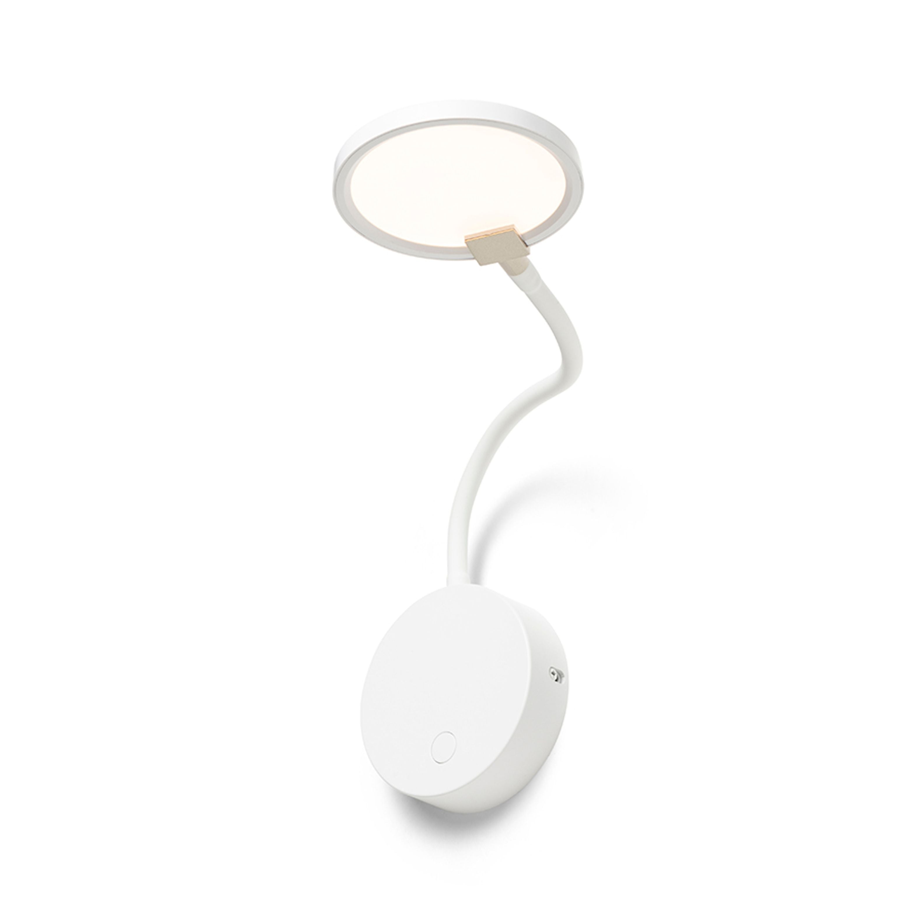 Aplica LED cu gât flexibil si reflector circular echipat cu difuzor laptos pentru iluminare slabă, CELESTE de perete alb 230V 4.8W 3000K