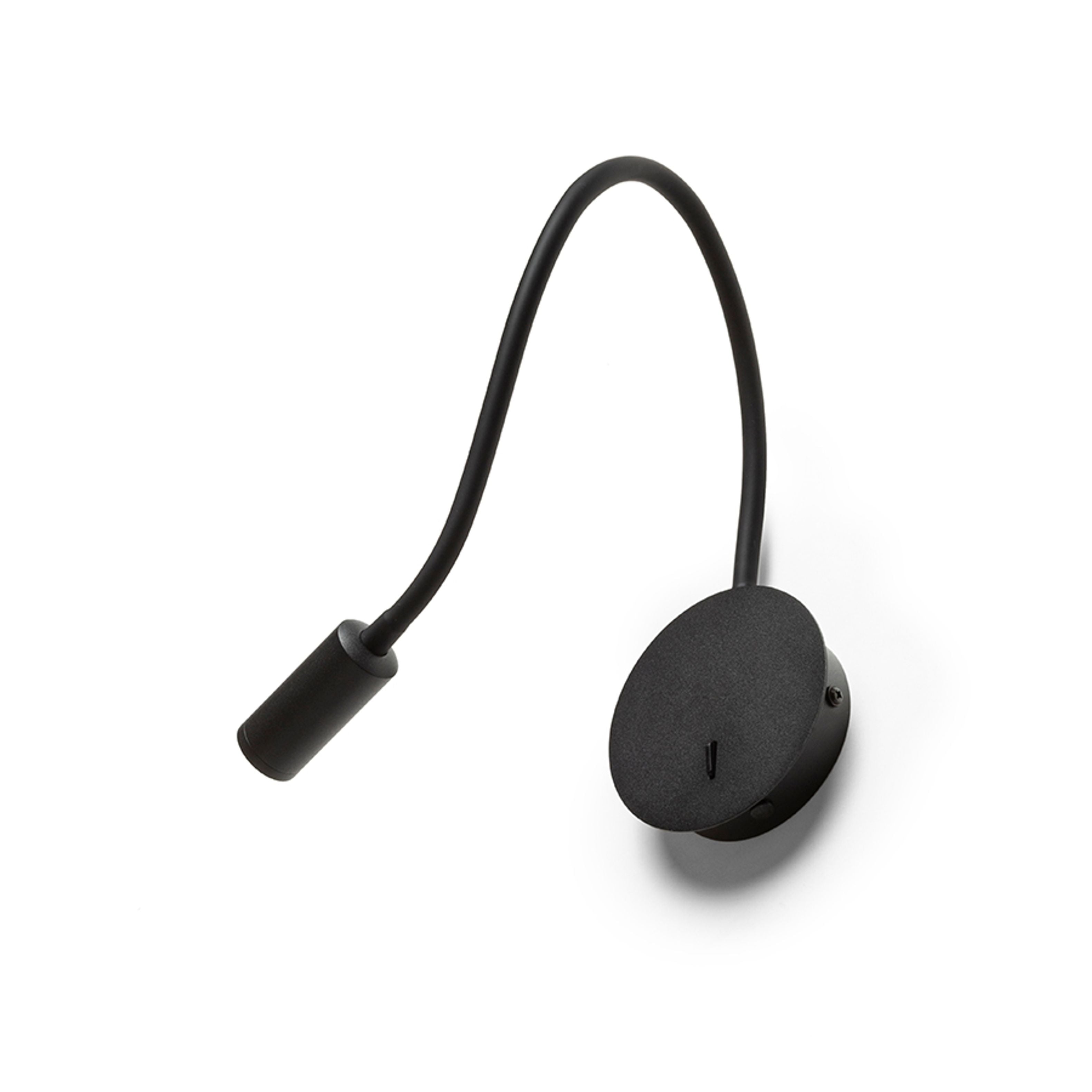 Aplica LED pe gât de gâscă cu întrerupător pe bază, VALE de perete negru 230V 3W 30° 3000K