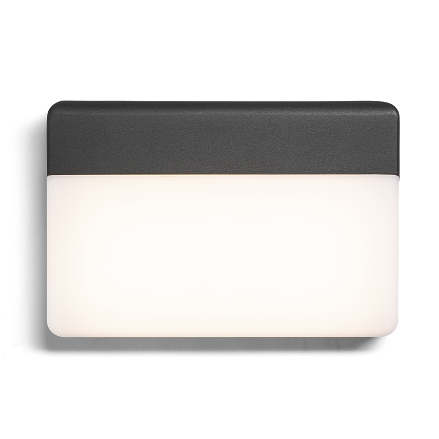 Aplică LED plată de perete pentru exterior, potrivită pentru iluminarea intrărilor, holurilor sau, GAVIN antracit acrilic mat 230V 13W IP65 3000K