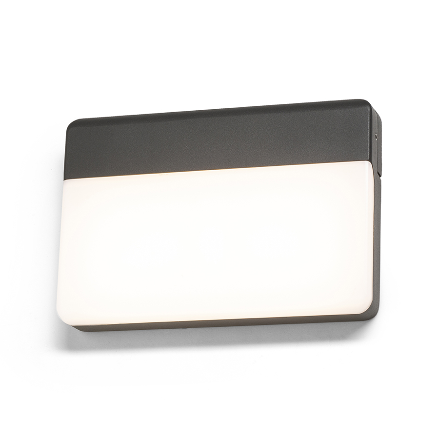 Aplică LED plată de perete pentru exterior, potrivită pentru iluminarea intrărilor, holurilor sau, GAVIN antracit acrilic mat 230V 13W IP65 3000K