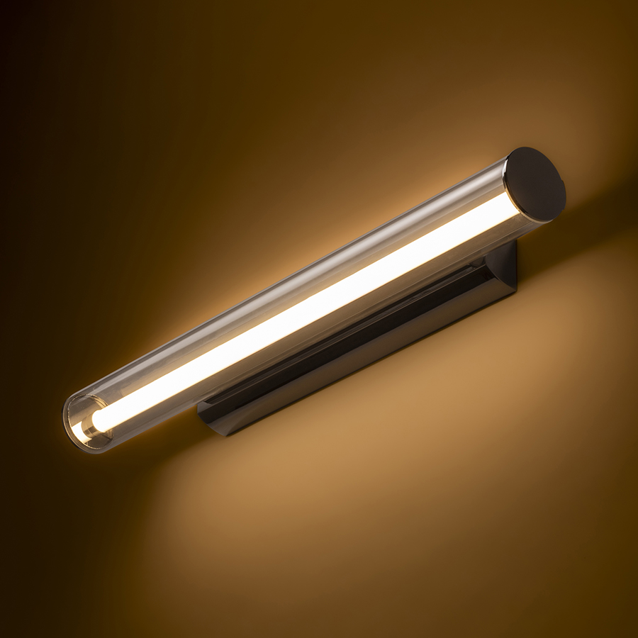 Corp de iluminat LED montat pe suprafață, cu capac acrilic transparent pe o bază cromata, RIVIER LED 59 de perete crom/acrilic 230V 12W 3000K