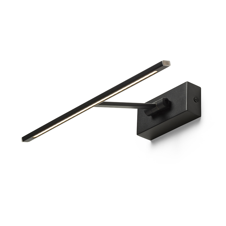 Lumina LED de perete cu braț reglabil pe axa verticala, ideală pentru iluminarea tablourilor, FRESCO 34 alamă veche 230V 6W 3000K