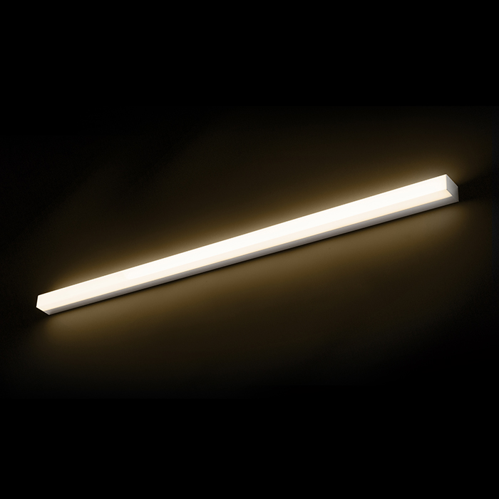 Aplică liniară de perete cu LED integrat potrivită în medii umede, LEVIA 120 de aluminiu 230V 24W 120° IP44 3000K