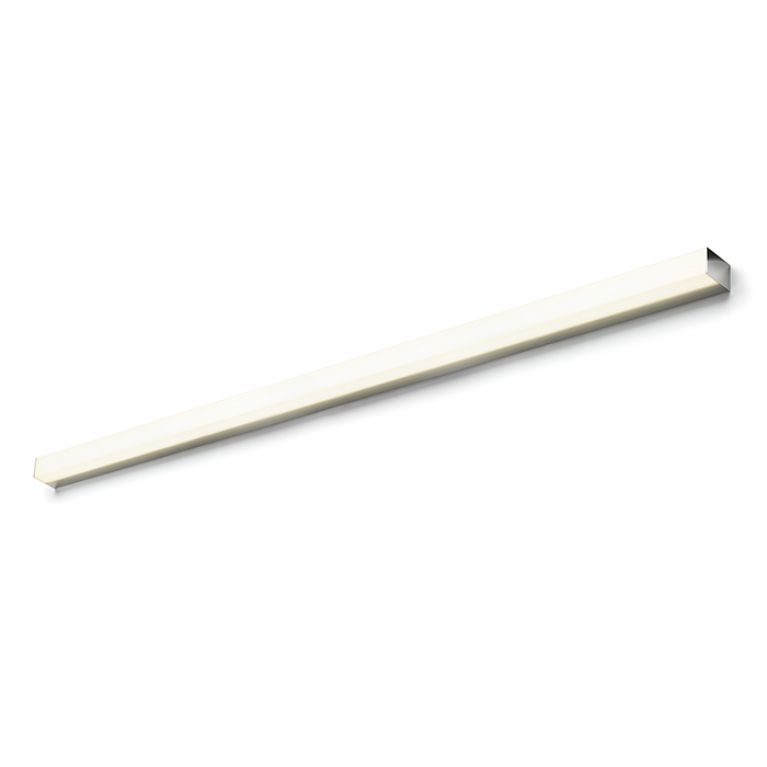 Aplică liniară de perete cu LED integrat potrivită în medii umede, LEVIA 120 de crom 230V 24W 120° IP44 3000K