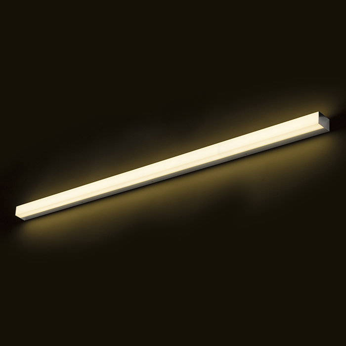 Aplică liniară de perete cu LED integrat potrivită în medii umede, LEVIA 120 de crom 230V 24W 120° IP44 3000K