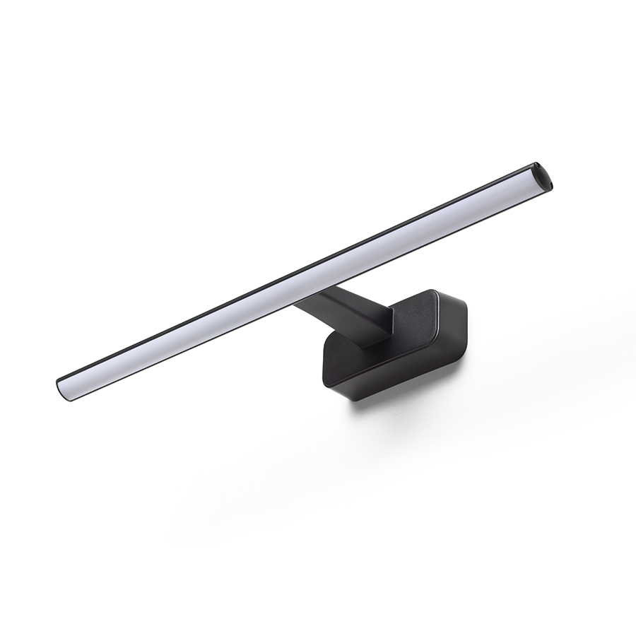 Aplica de perete LED din plastic liniar cu cap basculant, ALISA 60 negru mat 230V 12W 3000K