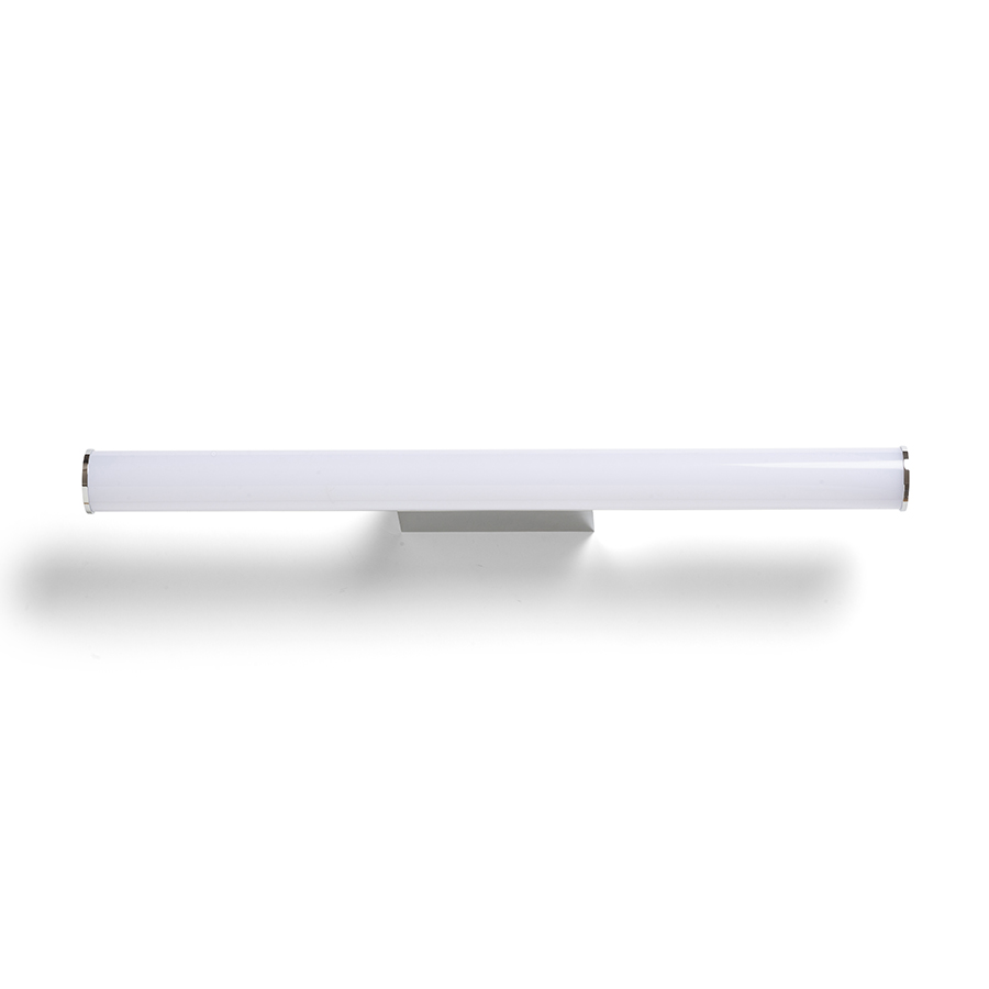 Aplică de perete in forma de tub cu LED incorporat pe baza alungită, potrivita pentru bai, CASSAMBA 60 crom/acrilic mat 230V 12W IP44 3000K 4000K