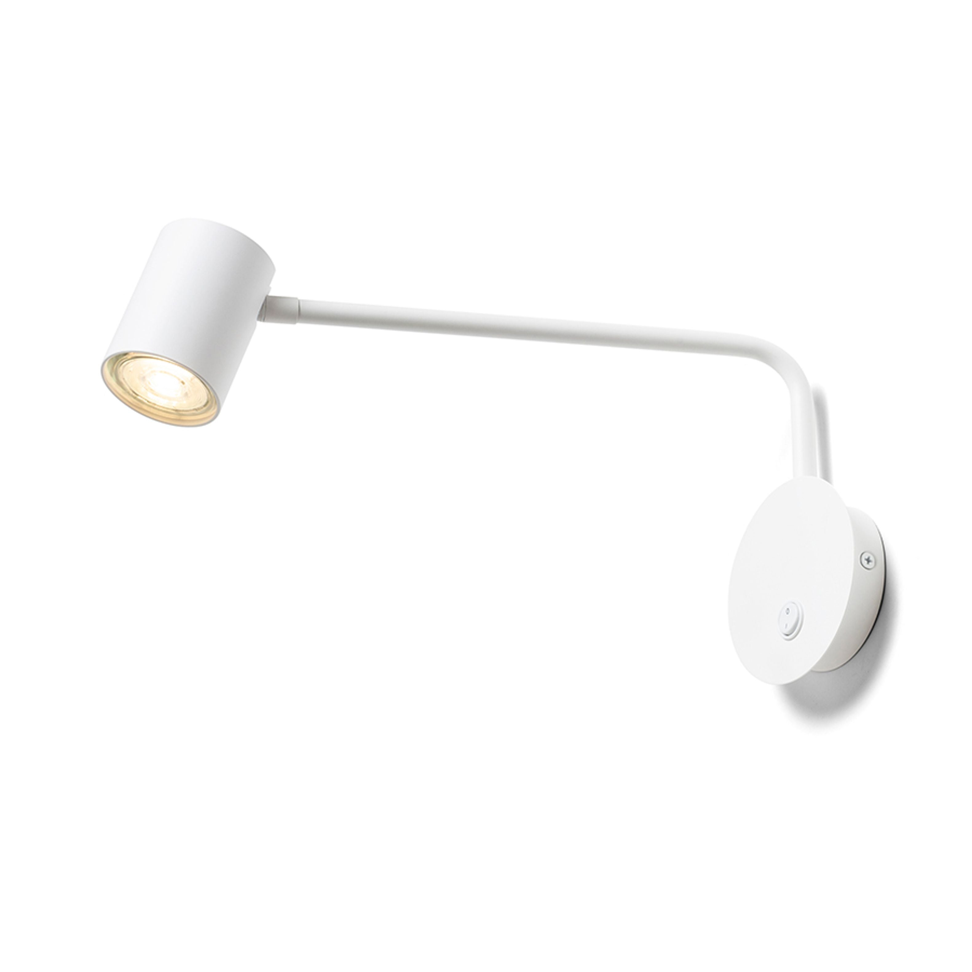 Lampa de perete cu un spot reglabil si un brat mobil pe axa orizontală, potrivită pentru sursele de, FILIP cu braţ alb 230V LED GU10 5W