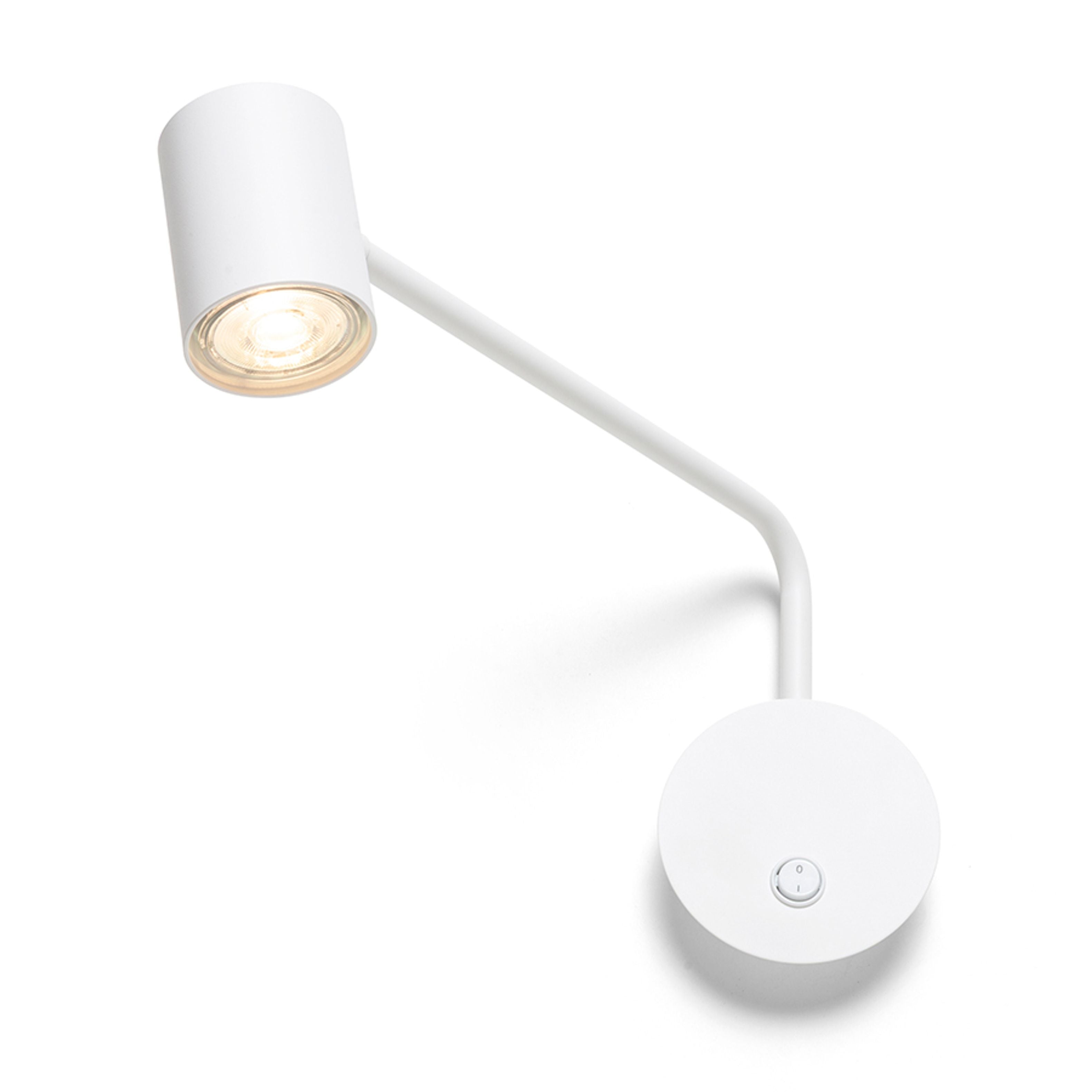 Lampa de perete cu un spot reglabil si un brat mobil pe axa orizontală, potrivită pentru sursele de, FILIP cu braţ alb 230V LED GU10 5W