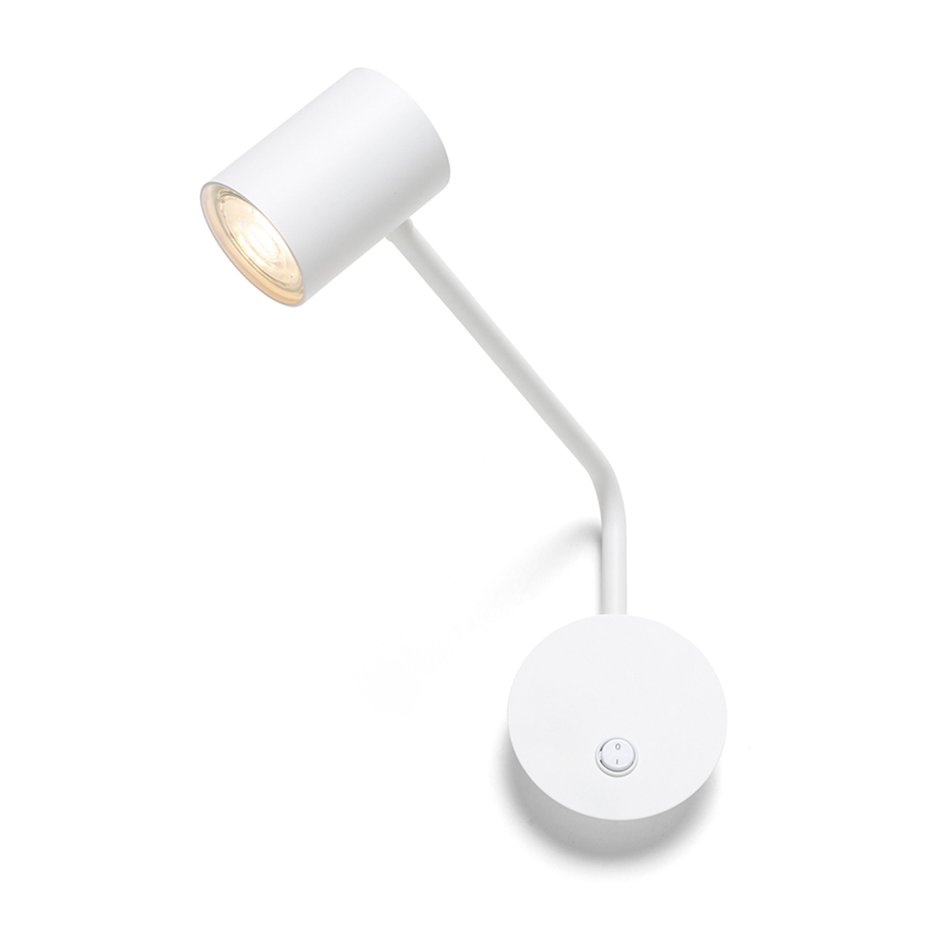 Lampa de perete cu un spot reglabil si un brat mobil pe axa orizontală, potrivită pentru sursele de, FILIP cu braţ alb 230V LED GU10 5W
