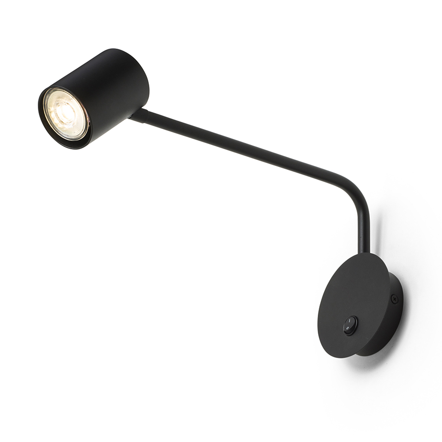 Lampa de perete cu un spot reglabil si un brat mobil pe axa orizontală, potrivită pentru sursele de, FILIP cu braţ alb 230V LED GU10 5W