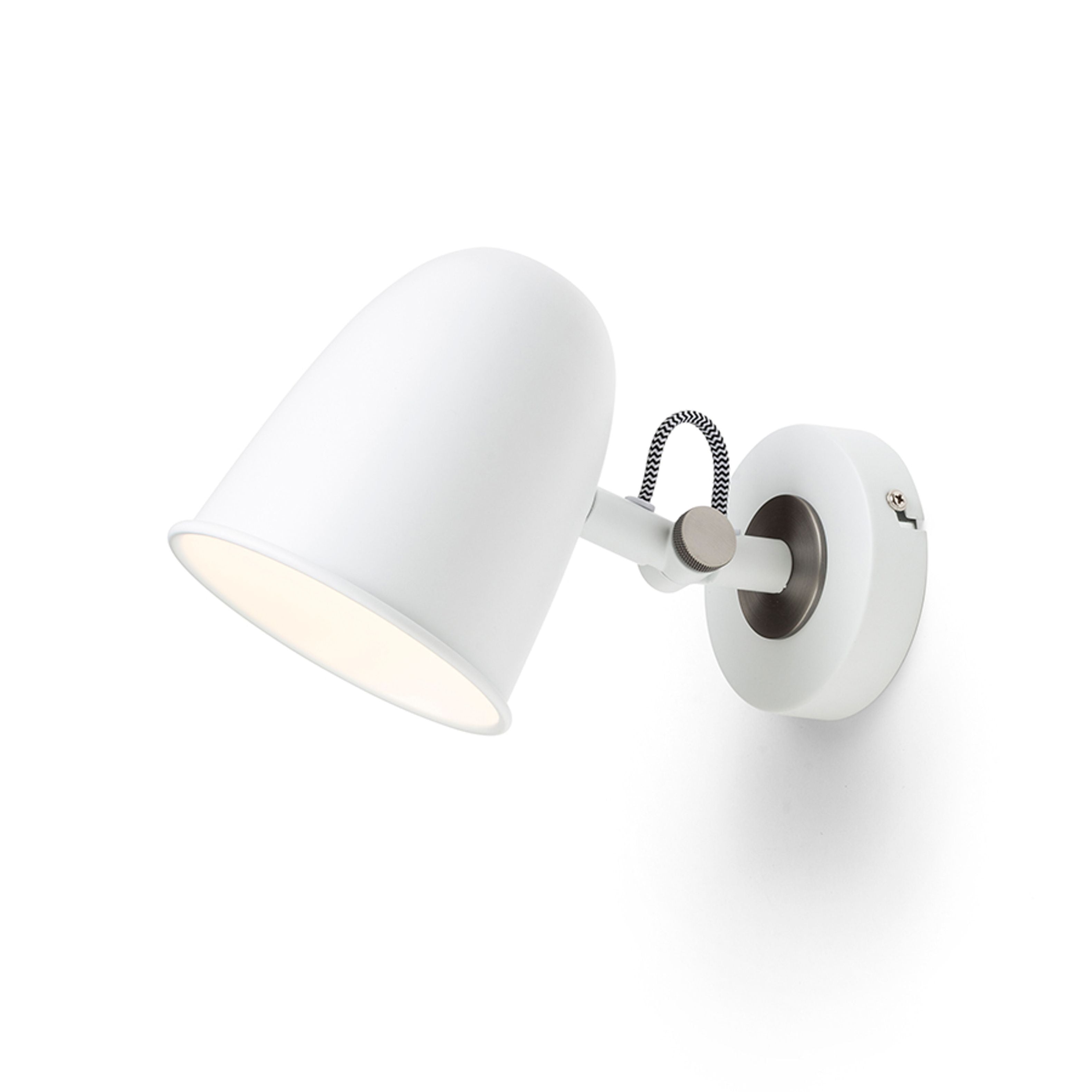 Aplica de perete metalică cu reflector basculant pentru surse LED cu soclu E14, DANNY de alb nichel mat 230V 5W