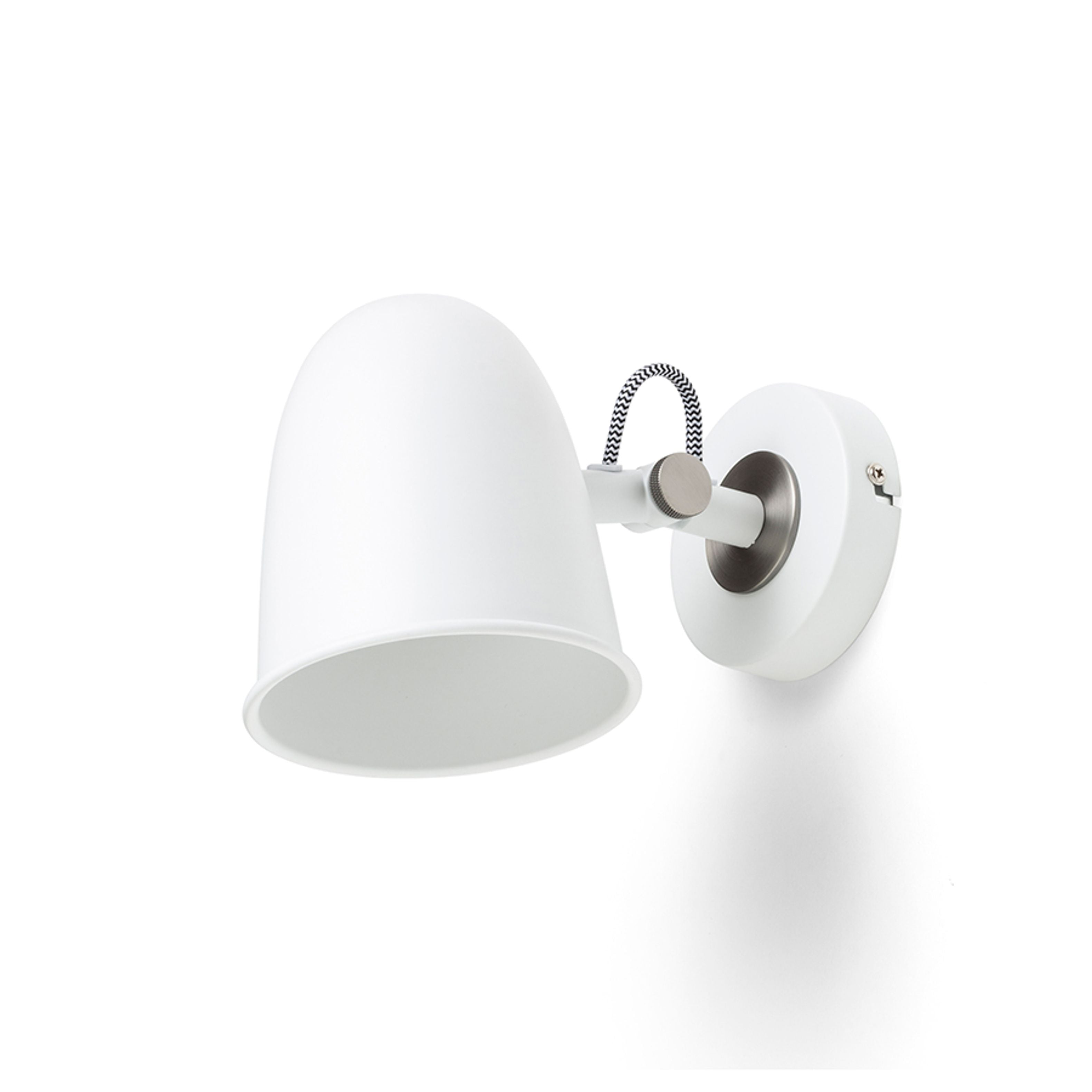 Aplica de perete metalică cu reflector basculant pentru surse LED cu soclu E14, DANNY de alb nichel mat 230V 5W