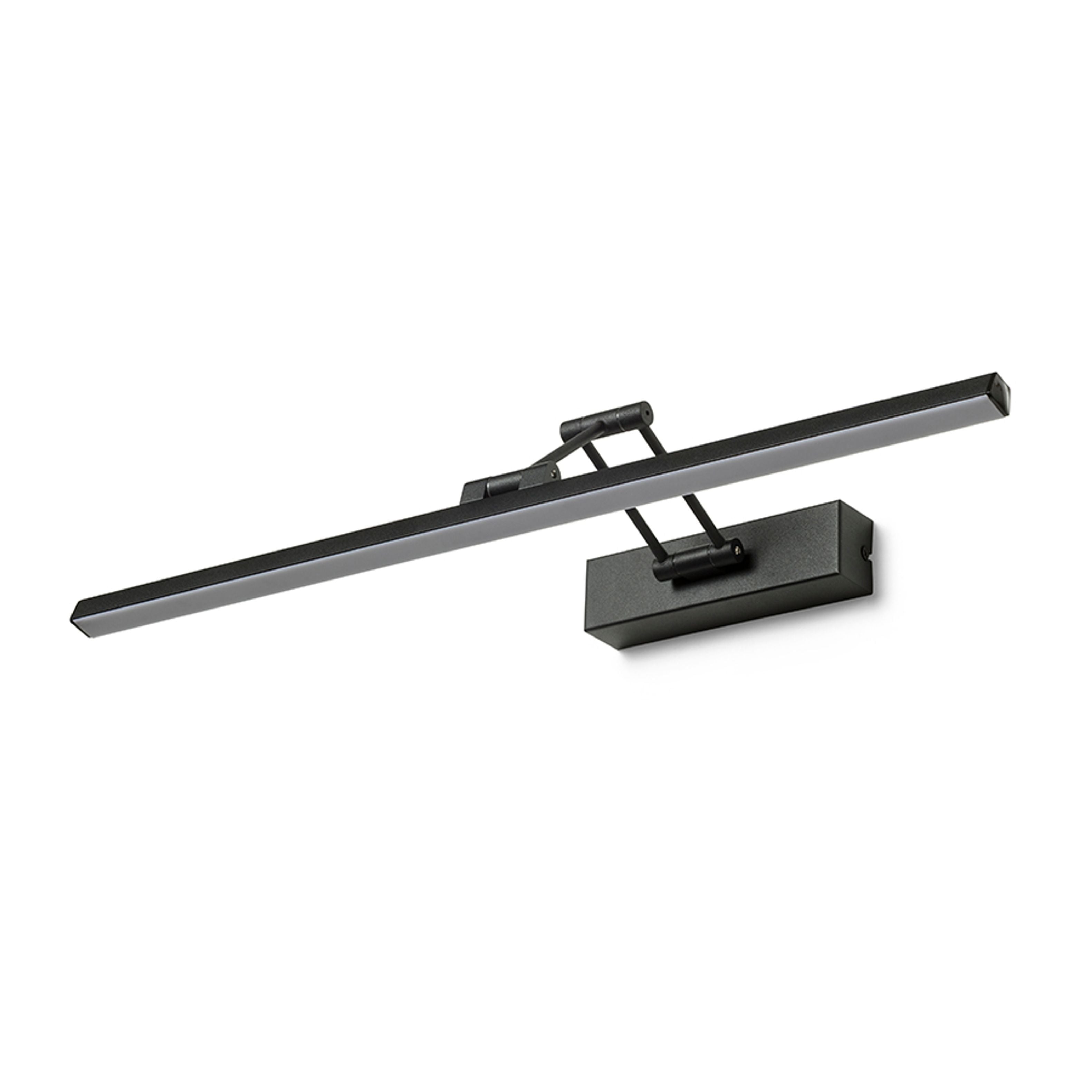 Aplica de perete LED liniara din plastic cu brat dublu reglabil, FRIDA 60 negru mat 230V 12W 3000K