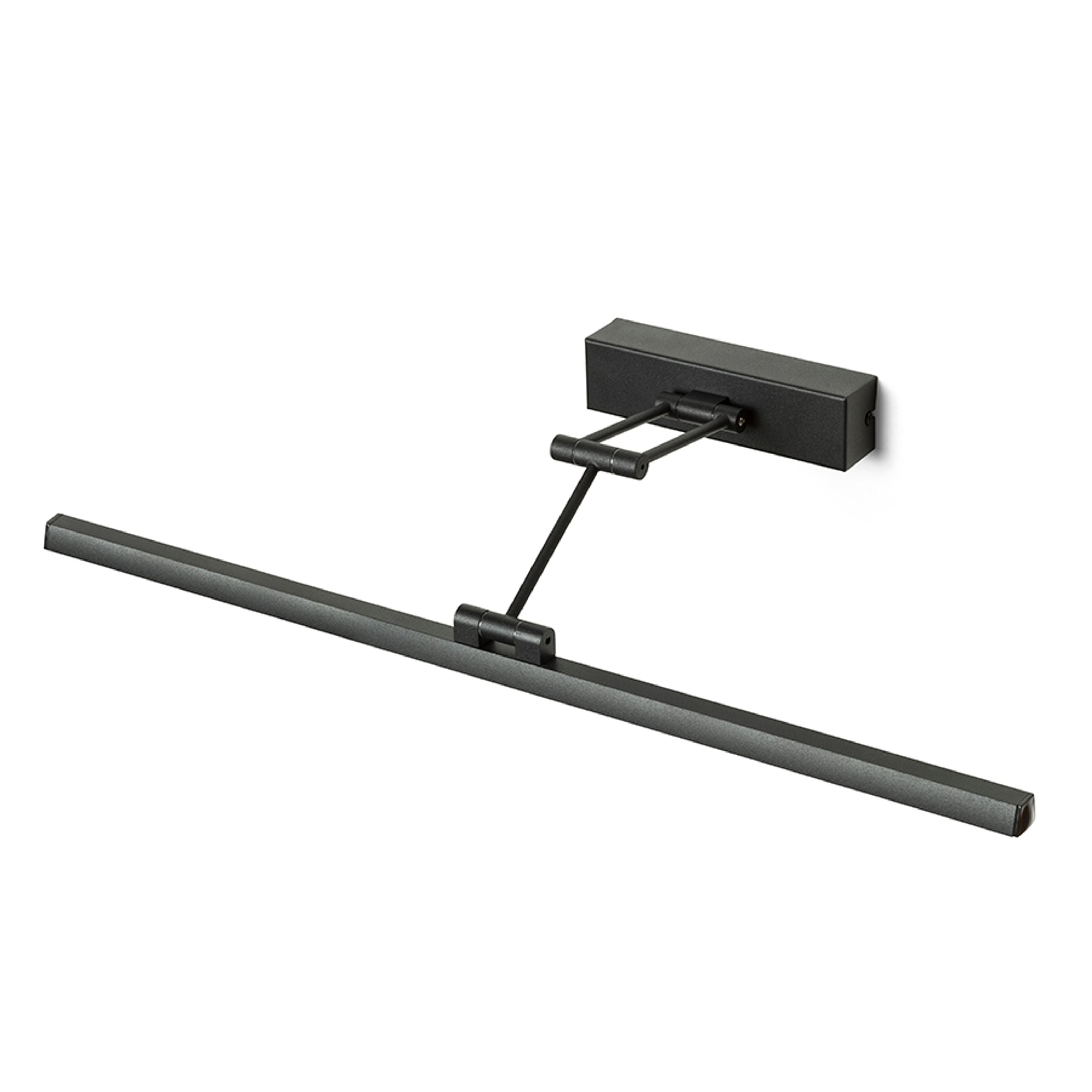 Aplica de perete LED liniara din plastic cu brat dublu reglabil, FRIDA 60 negru mat 230V 12W 3000K