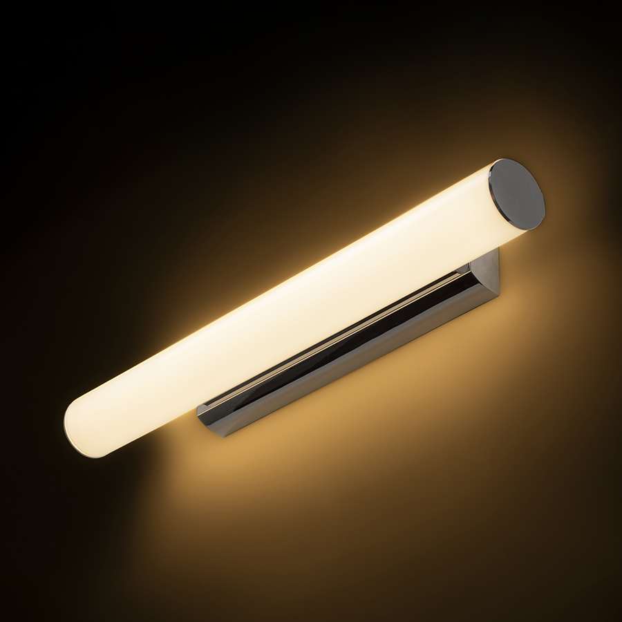 Corp de iluminat LED montat pe suprafață, cu capac acrilic lăptos pe o baza cromată, RIVIER LED 59 de perete negru/acrilic mat 230V 18W 3000K