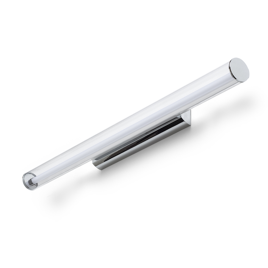 Corp de iluminat LED montat pe suprafața, cu capac acrilic transparent pe o bază cromată, RIVIER LED 89 de perete crom/acrilic 230V 18W 3000K
