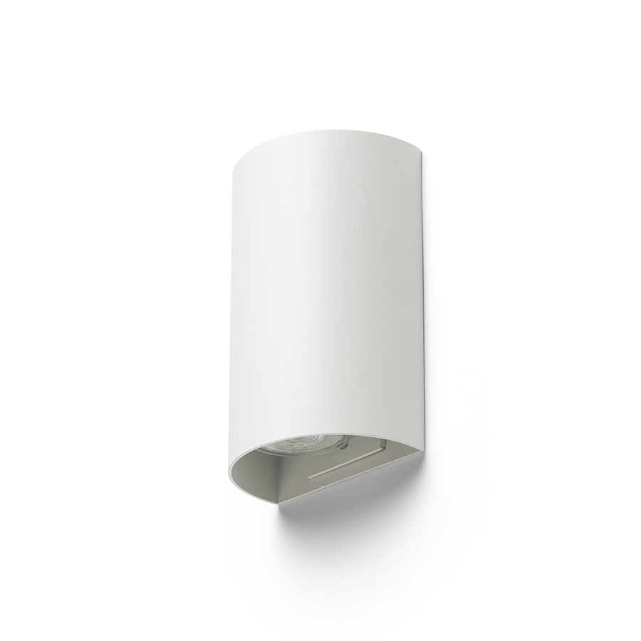 Aplica rotundă din metal cu iluminare SUS/JOS pentru surse de lumina LED cu baza GU10, CAPRI R de perete alb 230V 2x9W