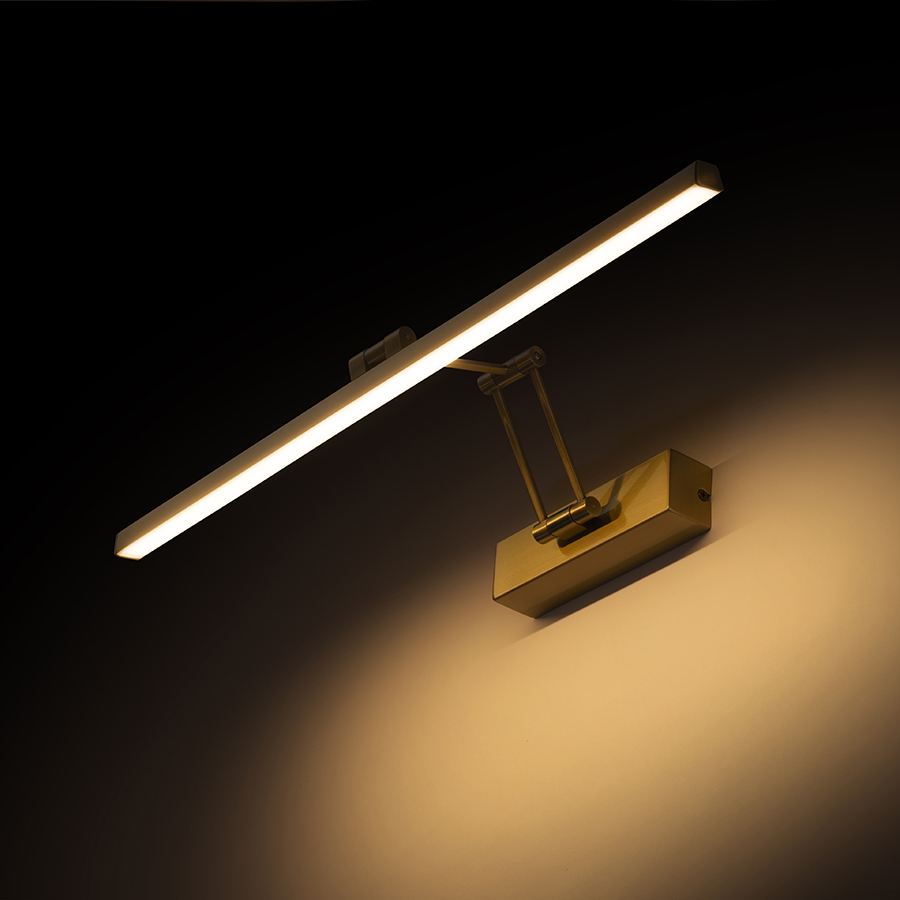 Aplica de perete LED liniara din plastic cu brat dublu reglabil, FRIDA 60 crom 230V 12W 3000K