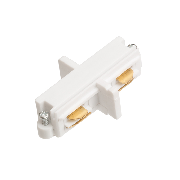 Articulație conductivă pentru șină cu un singur circuit, 1F conector direct alb 230V