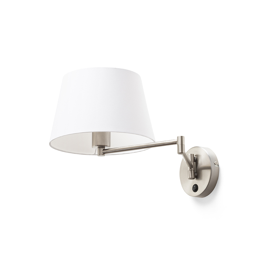 Baza cu două brațe montata pe perete pentru reglare orizontală, conceputa pentru a fi combinată cu, AVENIDA de nichel mat 230V LED E27 11W