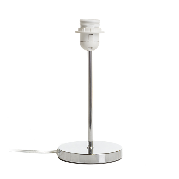 Bază de masă din metal lucios și mat pentru abajur cu prindere E27, NYC bază crom 230V LED 15W